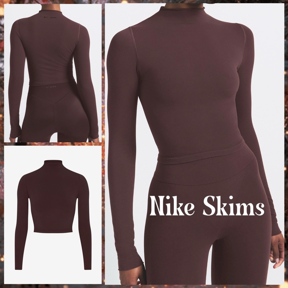 Nike SKIMS Vintage Seamless Mock Neck Crop Top Phoenix
